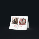 Minimaal 4 x 5,6-inch Tented Peace & Love Feestdagen Kaart<br><div class="desc">Met een modern,  minimalistisch lettertype voor vrede en liefde</div>