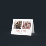 Minimaal 4 x 5,6-inch Tented Peace & Love Feestdagen Kaart<br><div class="desc">Met een modern,  minimalistisch lettertype voor vrede en liefde</div>