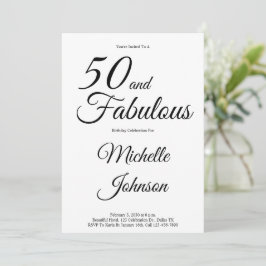 Minimaal 50 en Fabulous 50ste verjaardagsfeestje Kaart
