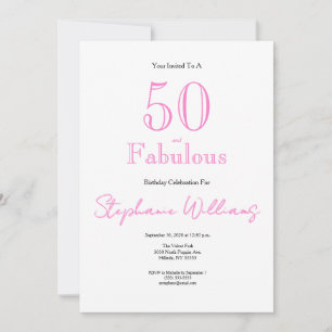 Minimaal 50 en Fabulous Roze 50ste Verjaardag Kaart