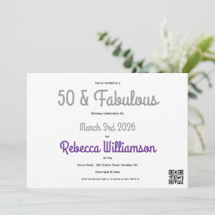 Minimaal 50 en Fabulous Roze 50ste Verjaardag Kaart