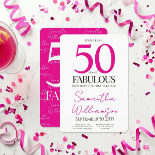 Minimaal 50 en Fabulous Roze 50ste Verjaardag Kaart