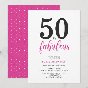 Minimaal 50 en Fabulous Roze 50ste Verjaardagsfees Kaart
