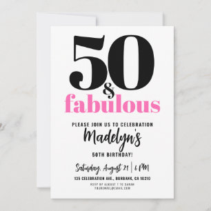 Minimaal 50 en Fabulous Roze 50ste Verjaardagsfees Kaart