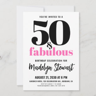 Minimaal 50 en Fabulous Roze 50ste Verjaardagsfees Kaart