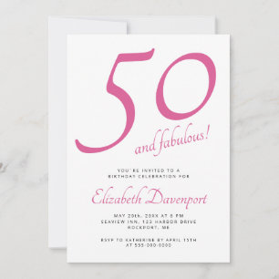 Minimaal 50 en Fabulous Roze Verjaardag Kaart