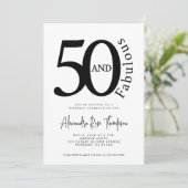 Minimaal 50 en Fabulous Script 50ste verjaardagsfe Kaart (Staand voorkant)