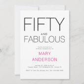 Minimaal 50 en fantastisch 50ste verjaardagsfeest kaart (Voorkant)