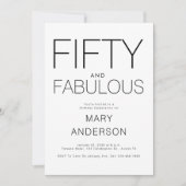 Minimaal 50 en fantastisch 50ste verjaardagsfeest kaart (Voorkant)