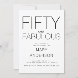 Minimaal 50 en fantastisch 50ste verjaardagsfeest kaart