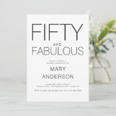 Minimaal 50 en fantastisch 50ste verjaardagsfeest kaart (Staand voorkant)
