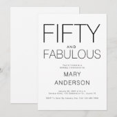 Minimaal 50 en fantastisch 50ste verjaardagsfeest kaart (Voorkant / Achterkant)