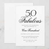 Minimaal 50 & Prachtige Typografie 50e Verjaardag Kaart (Voorkant / Achterkant)
