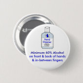 Minimaal 60 % alcohol ronde button 5,7 cm (Voorkant /achterkant)
