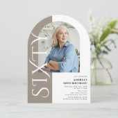 Minimaal 60-jarige foto 60e verjaardag kaart (Staand voorkant)
