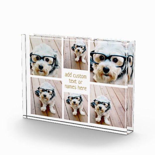 Minimaal 6 pic Collage - Gold en White Grid Fotoblokken (Rechts)