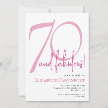 Minimaal 70 en Fabulous Roze Verjaardag