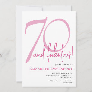 Minimaal 70 en Fabulous Roze Verjaardag Kaart