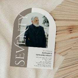 Minimaal 70e verjaardag van de ZEVENTIG boog foto Kaart