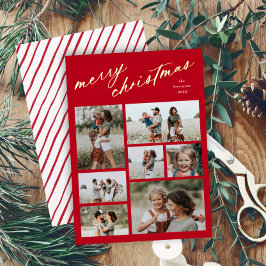 Minimaal 7 Fotocollage Script Vrolijk Kerstfeest Folie Feestdagenkaart