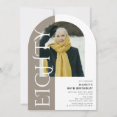 Minimaal 80-boogfoto 80e verjaardag kaart (Voorkant)