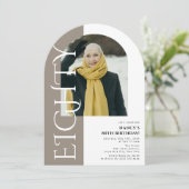 Minimaal 80-boogfoto 80e verjaardag kaart (Staand voorkant)