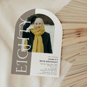 Minimaal 80-boogfoto 80e verjaardag kaart