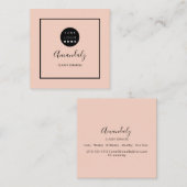 Minimaal aangepast Logo omlijnd Makeup-Roos Vierkante Visitekaartje (Voorkant / Achterkant)