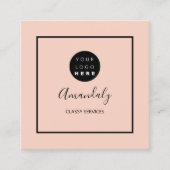 Minimaal aangepast Logo omlijnd Makeup-Roos Vierkante Visitekaartje (Voorkant)