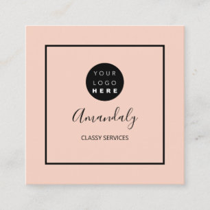 Minimaal aangepast Logo omlijnd Makeup-Roos Vierkante Visitekaartje