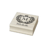 Minimaal aangepast monogram naam koninklijk wapen  rubberstempel (Stempel)