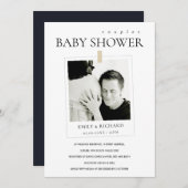 MINIMAAL AANGEPASTE FOTO KOUPLT BABY SHOWER INVITE BEDANKKAART (Voorkant / Achterkant)