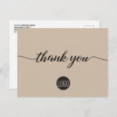 Minimaal aangepaste Neutral Business logo Uitnodiging Briefkaart (Voorkant / Achterkant)