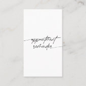 Minimaal aanstellingsherinnering handgeschreven sc afsprakenkaartje (Voorkant)