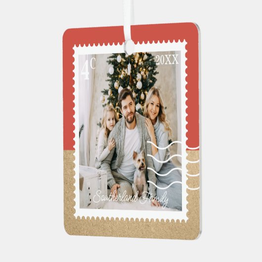 Minimaal aantal foto's uit de familie Verzendstemp Metalen Ornament (Voorkant links)