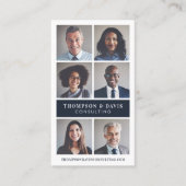 Minimaal aantal leden van zakelijk team Photo Grid Visitekaartje (Voorkant)