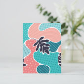 Minimaal abstract blad feestdagenkaart (Staand voorkant)