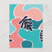 Minimaal abstract blad feestdagenkaart (Voorkant)