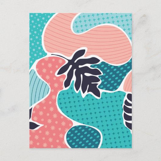 Minimaal abstract blad feestdagenkaart (Voorkant)