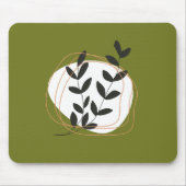 Minimaal abstract in  kleur Olijfgroen Muismat (Voorkant)