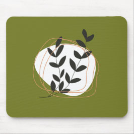 Minimaal abstract in  kleur Olijfgroen Muismat