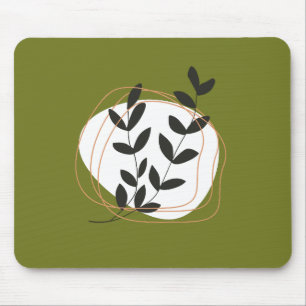 Minimaal abstract in  kleur Olijfgroen Muismat