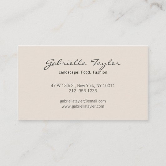 Minimaal Abstract landschapsfotografe script Visitekaartje (Achterkant)