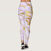 Minimaal Abstract minimaal Lila Paars goud met mar Leggings (Achterkant)