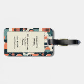 Minimaal Abstract naadloos patroon - geometrisch ( Bagagelabel (Achterkant horizontaal)