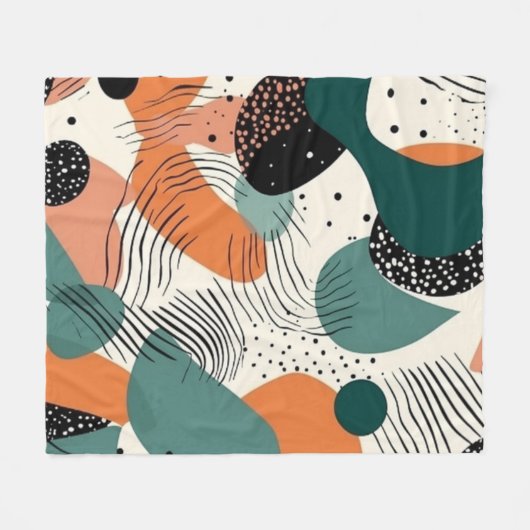 Minimaal Abstract Naadloos Patroon - Geometrisch ( Fleece Deken (Voorkant (Horizontaal))