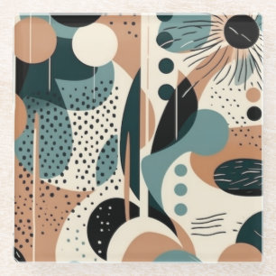 Minimaal Abstract Naadloos Patroon - Geometrisch ( Glazen Onderzetter