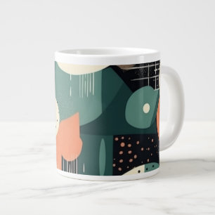Minimaal Abstract Naadloos Patroon - Geometrisch ( Grote Koffiekop