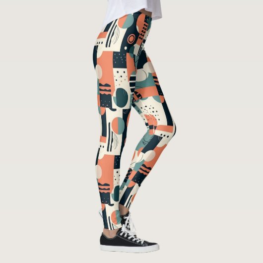 Minimaal Abstract naadloos patroon - geometrisch ( Leggings (Rechts)