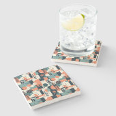 Minimaal Abstract naadloos patroon - geometrisch ( Stenen Onderzetter (Zijkant)